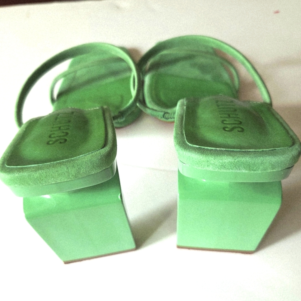 Schutz Kattie Gianni Green  Heeled Sandals Size 8 - Picture 2 of 8